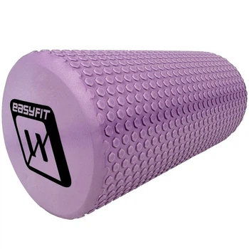 Массажный ролик (валик) для МФР EasyFit EF-2024-V, EVA-пена, для йоги и реабилитации, фиолетовый, 30×14.5 см.