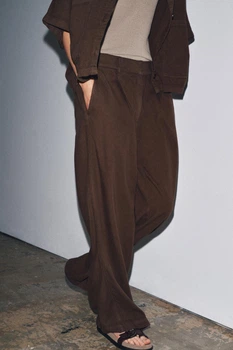 Коричневі штани джогери Zara 4676/243 M
