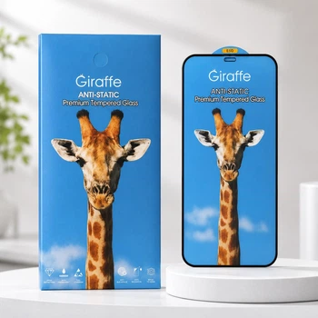 Защитное стекло Giraffe для Apple iPhone 14 5D Full Glue 9H ESD Anti-Static с черной рамкой