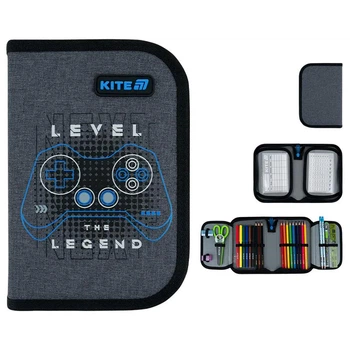 Пенал с наполнением Kite Level UP K26-622H-6, 1 отделение, 2 отворота