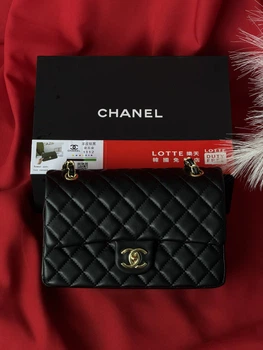 Сумка женская клатч через плечо Classic Double Flap Bag PREMIUM черный золото