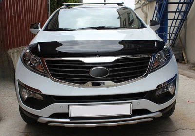 Дефлектор капота мухобойка Kia SPORTAGE Short 10-15 EuroCap черная КИА Спортейдж АМ0055408
