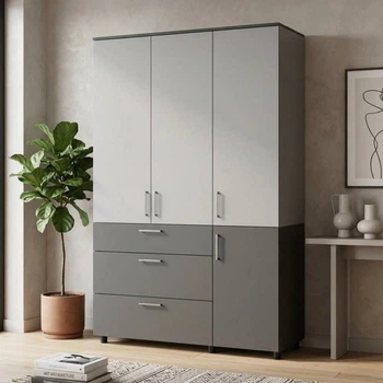 Шкаф для одежды Doros Торн Антрацит/Серый 3 ДСП/3Ш (полки) 135х51.6х200 (DRS-012036)
