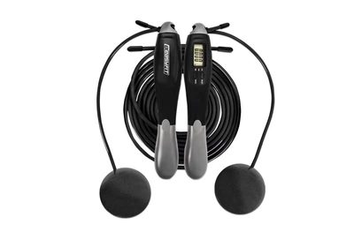 Скакалка скоростная для похудения (беспроводная) EasyFit TwinRope EF-1909-GY (с счетчиком) 2,8 м Черный-серый
