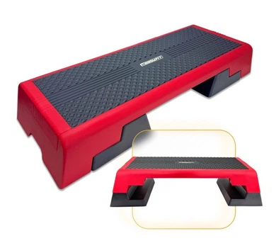 Степ платформа для аэробики EasyFit EF-0546 с регулировкой высоты (3 уровня) 98×37,5 см Черно-красный