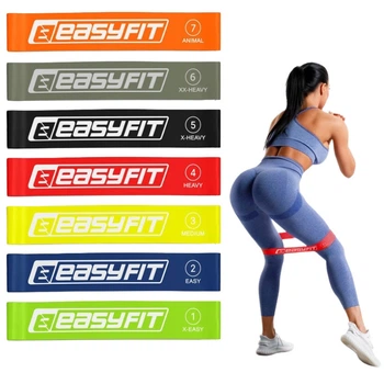 Резинки для фитнеса EasyFit набор 7 шт 2,5-30 кг Mix EF-1814