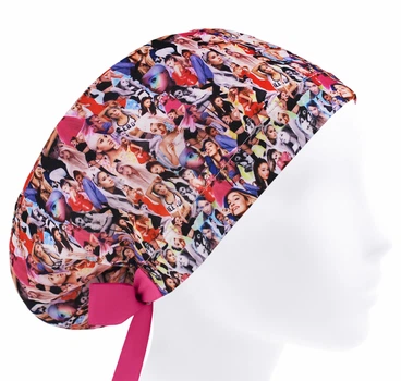 Медицинская шапочка женская HeadwearUniverse универсальная принт Ариана Гранде