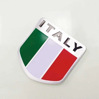 Эмблема алюминиевая флаг Италии с надписью Italy 5,0*5,0 см
