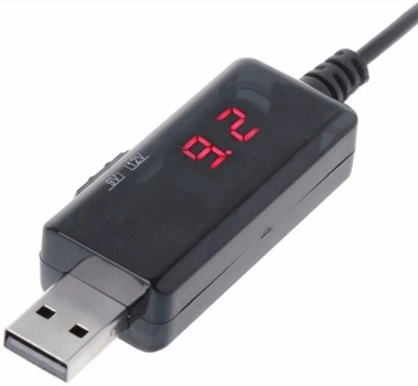 Кабель для роутера USB 5V на 12V 5.5x2.5 мм живлення від повербанка для WiFi роутера ONU GPON мережевого обладнання підвищувальний кабель резервне живлення інтернету USB Type-A DC 5.5x2.5 шнур для маршрутизатора під час відключень