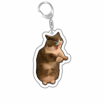 Акриловый брелок Котик мем 2