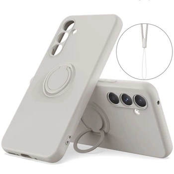 Силиконовый (TPU) чехол с кольцом Deexe Color Shell для Samsung Galaxy A27 (A276) - Grey