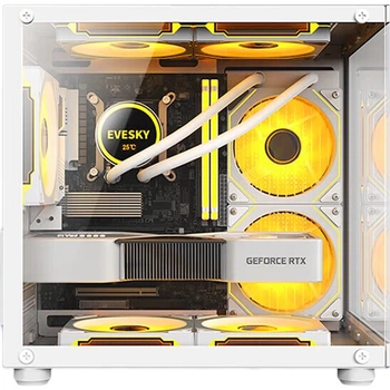 Игровой компьютерный корпус Ziyi Seaview Black (для материнской платы M-ATX/система водяного охлаждения 240 мм/7 слотов для вентиляторов)