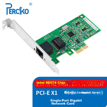 PERCKO Intel 82574 Чіп PCI-E X1 Гігабітний однопортовий настільний дротовий мережевий адаптер 9301CT Підтримка бездискового сумісного EXPI9301CTBLK