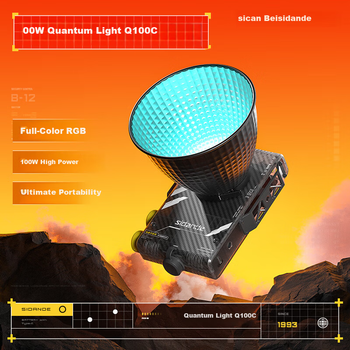 Портативний кишеньковий повнокольоровий RGB-заповнювальний світильник Sidande Q100C 100 Вт для фотографій, професійний портативний світлодіодний світильник для відеозйомки на вулиці