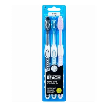 Зубні щітки з м’якою щетиною Reach Total Care Toothbrush Soft 3 шт