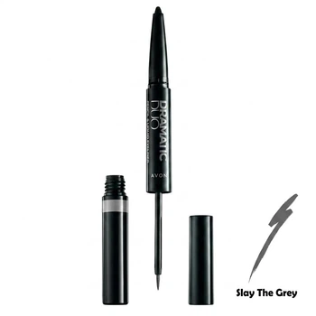 Двусторонняя жидкая подводка-карандаш для глаз Avon Оттенок: «Slay The Grey» Dramatic Duo Pencil & Liquid Eyeliner «2 в 1» (Pencil 0.25 г + Liquid Liner 1.8 мл)
