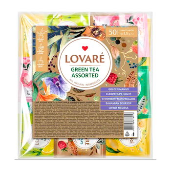 Чай пакетований Lovare Assorted Green Tea 5 видів по 10 шт зелений
