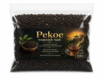 Чёрный чай Pekoe 100 г | листовой чёрный чай Пекое | крепкий ароматный чай