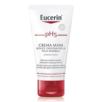 Крем для рук для чувствительной сухой кожи, регенерирующий, Crema Mani, Riduce i Sistomi delma pelle sensible, Eucerin, 75 мл