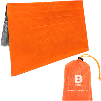 Термофольга многофункциональная 206х130 см для кемпинга оранжевая Badger Outdoor SE0517