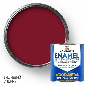 Емаль алкідна ПФ-115 Kompozit, Глянець, Вишневий 0,9 кг