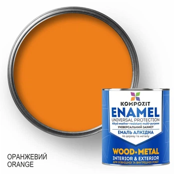 Емаль алкідна ПФ-115 Kompozit, Глянець, Оранжевий 0,9 кг