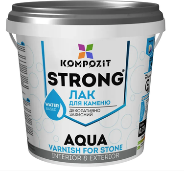 Лак для каменю акриловий глянцевий Kompozit STRONG AQUA 0,75 л