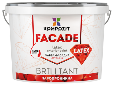 Фасадна фарба латексна Kompozit FACADE LATEX Матова Біла 7 кг