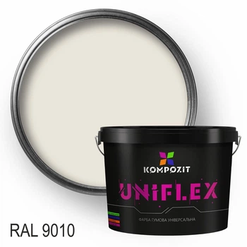 Фарба гумова універсальна UNIFLEX Kompozit, 0,9 кг, RAL 9010