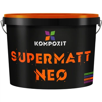 Фарба інтер’єрна водно-дисперсійна латексна SUPERMATT NEO Kompozit, Глибокоматова, Біла, 7 кг