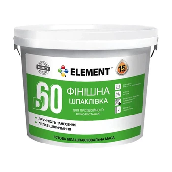 Шпаклівка фінішна готова Element D60 пастоподібна біла для стін і стелі 1,5 кг