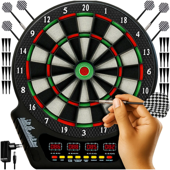 Электронная мишень для дартса 1 16 игроков 27 игр 6 дротиков Trizand SE0743