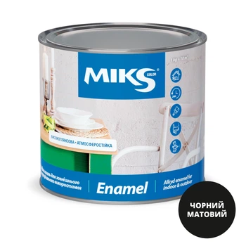 Емаль алкідна матова MIKS Color (Чорна) 12 кг
