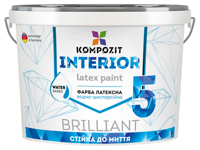 Фарба для стін та стелі INTERIOR 5 Kompozit, Глибокоматова 4,2 кг Біла