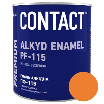 Емаль алкідна глянцева Contact ПФ-115 0.9 кг помаранчева