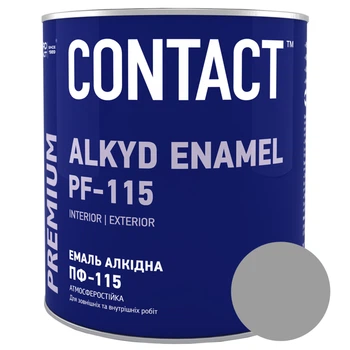 Емаль алкідна Contact ПФ-115 2.8 кг світло-сіра