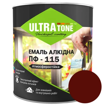 Емаль алкідна глянсова ULTRAtone ПФ-115 2,8 кг Червоно-коричнева