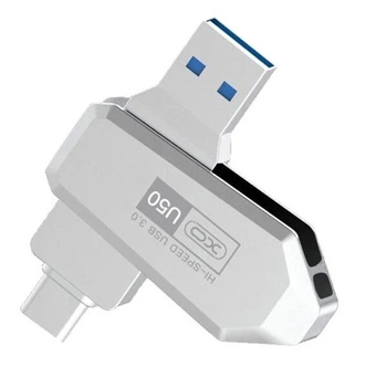 USB Flash XO U50, 128 Гб., Серебряный - 376498