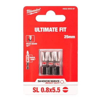 Бита для шуруповерта Shockwave Impact Duty Milwaukee SL0,8x5,5" 25 мм, 3 шт 4932500387