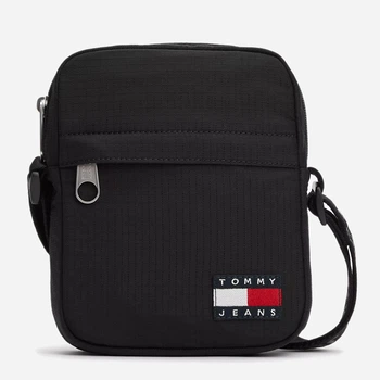 Сумка крос-боді через плече чоловіча тканинна маленька Tommy Hilfiger 775007816 Чорна (1159863047)