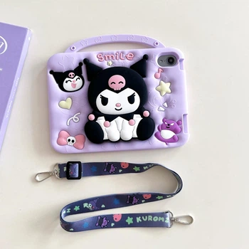 Чехол детский Silikon Power с подставкой и ремешком Apple iPad 11 (A16) 2025 Kuromi purple