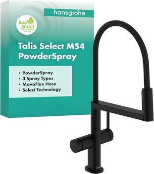 Змішувач hansgrohe Talis Select M54 PowderSpray для кухонної мийки 72861670, чорний матовий