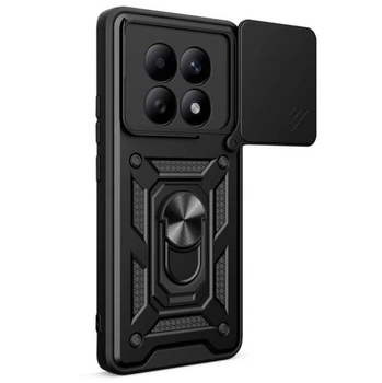 Чехол Primo Shockproof для Xiaomi Redmi Note 15 4G - противоударный, с подставкой и шторкой для камеры - Black