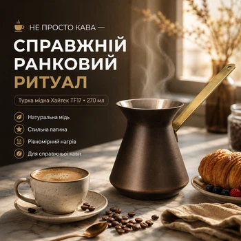 Турка для кофе медная Хайтек TF17 270 мл (патина) ZH