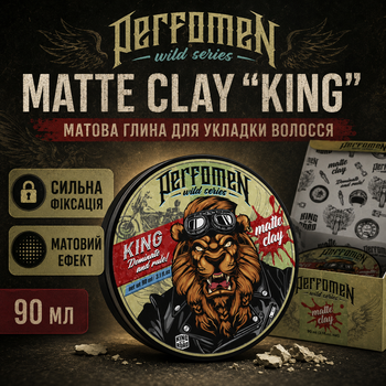 Матовая глина для укладки волос PerfomeN Matte Clay KING 90 мл сильная фиксация для коротких и средних волос
