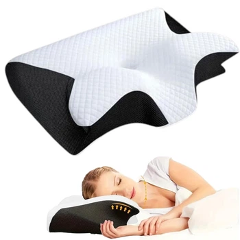 Ортопедическая подушка для шеи против храпения и боли Sleep Apnea Pillow Черная