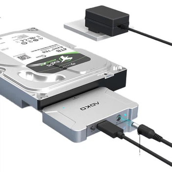 Док-станція для жорсткого диска AOKO U.2/U.3, протокол NVMe, корпус для SSD U2, адаптер для жорсткого диска U.2 на USB 3.2, сумісний з механічними жорсткими дисками SATA 2,5/3,5 дюйма, U3S