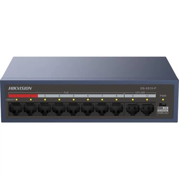 Комутатор HIKVISION POE 10-портовий некерований для відеоспостереження DS-XS10