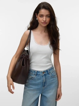 Майка з мереживом жіноча Vero Moda 10347295 S Snow White (5715871623115)