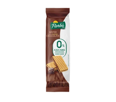 Вафлі світлі Без цукру Florbu Wafer sabor flavour Chocolate 0% sugar Флорбу з Шоколадним кремом 150г